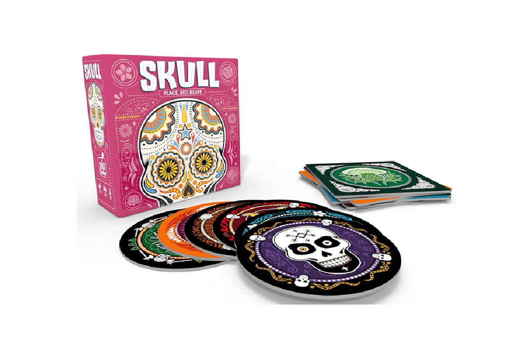 Fun skull-themed party game for all ages, perfect for social gatherings and game nights.