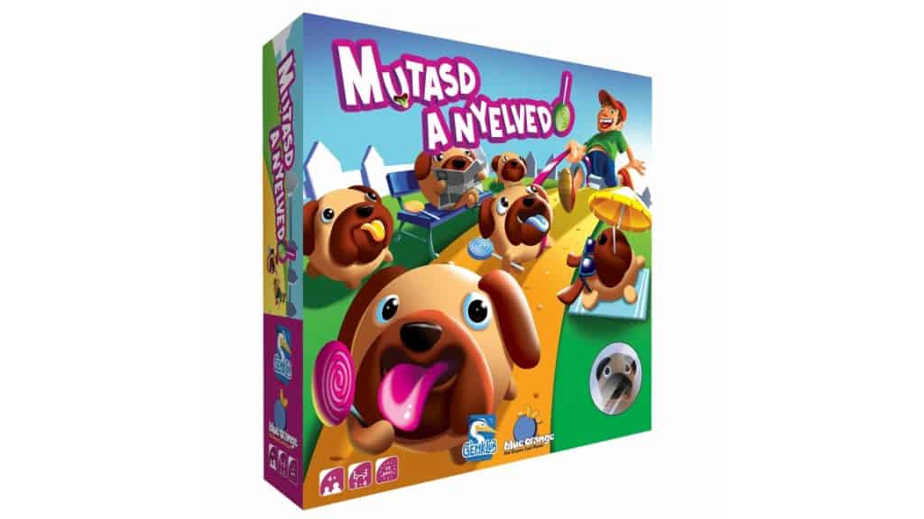 Cute dogs playing with colorful toys at Komaromi Tarsasjatek Klub.