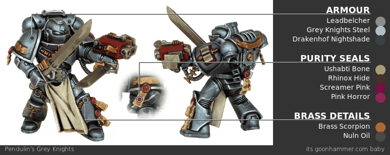 Detailed Grey Knights miniature with armor and weapons for painting.